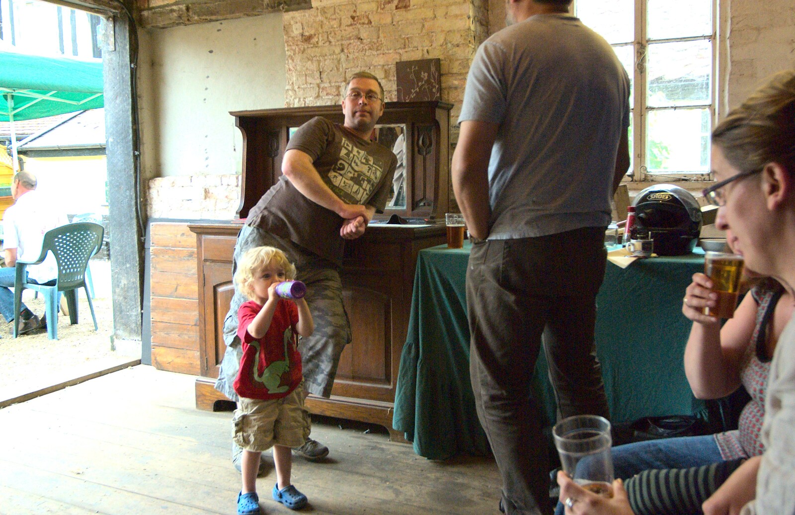 Fred slurps a drink at the Hoxne Beer Festival from The BBs at Fritton Lakes and The Hoxne Swan Beer Festival, Suffolk - 30th May 2011