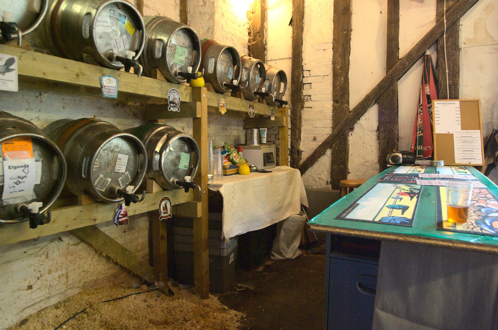 Barrels on stillage from The BBs at Fritton Lakes and The Hoxne Swan Beer Festival, Suffolk - 30th May 2011