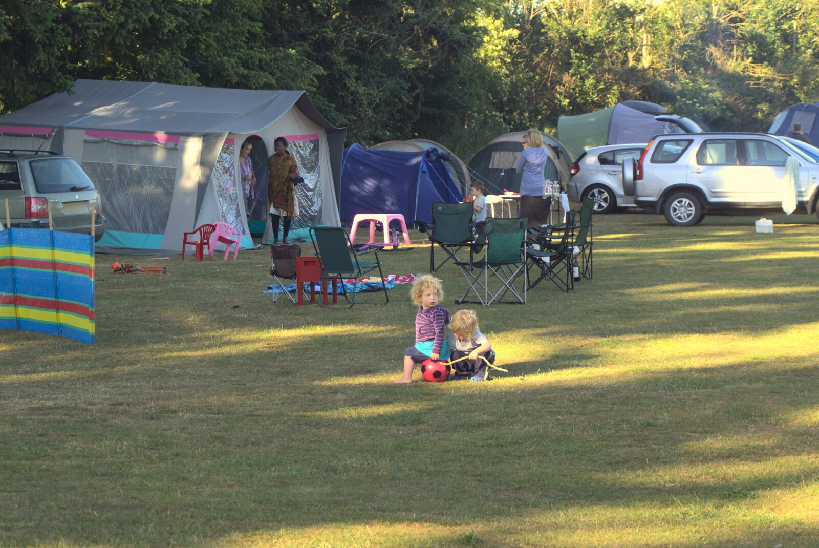 Rosie and Fred in the middle of the campsite from Carlton Park Camping, Saxmundham, Suffolk - 4th June 2011