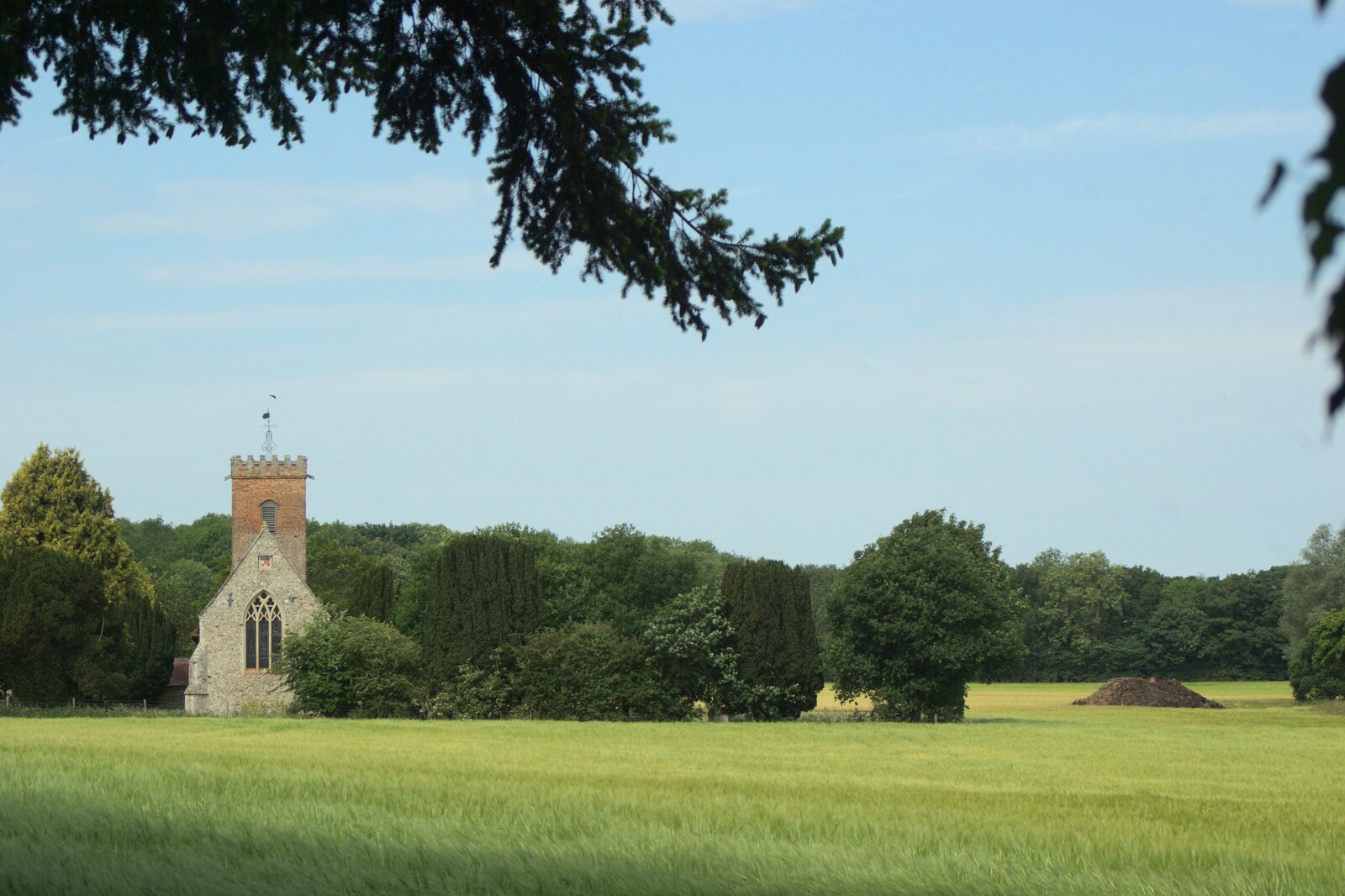 A church in a field from Carlton Park Camping, Saxmundham, Suffolk - 4th June 2011