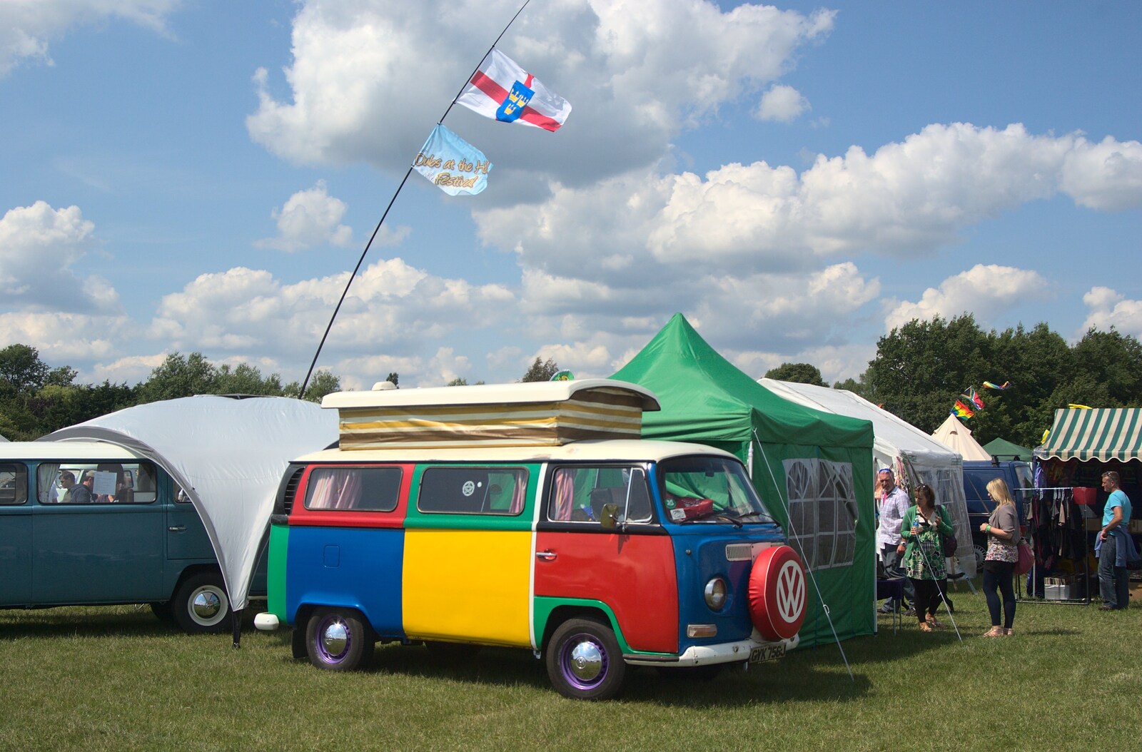 A multi-coloured VW van from TouchType at Cubana, BSCC at Gislingham, and Tas Pide, London and Suffolk - 12th June 2011