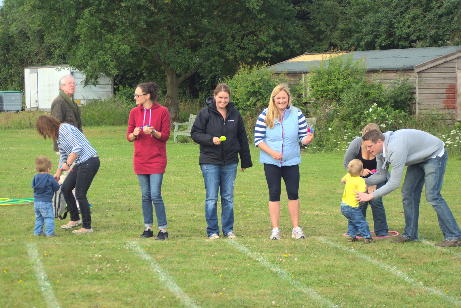 A Mothers' egg and spoon race is assembled from Fred's First Sports Day, Palgrave, Suffolk - 18th June 2011