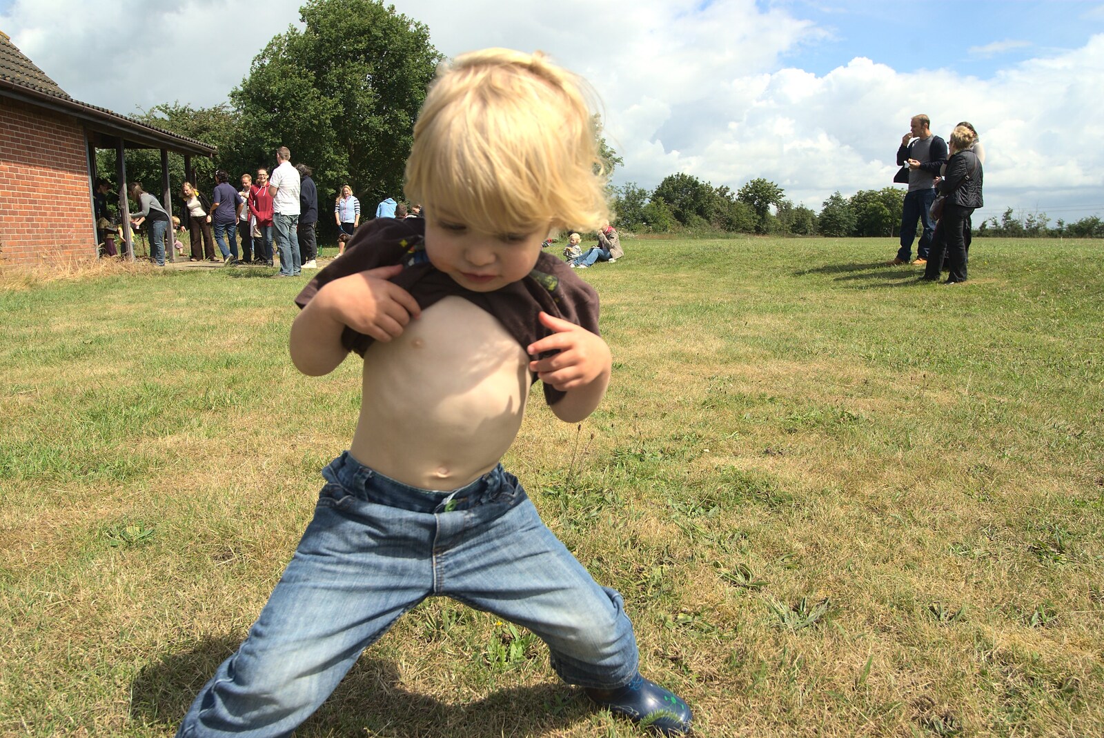 Fred gets his abdominal region out from Fred's First Sports Day, Palgrave, Suffolk - 18th June 2011