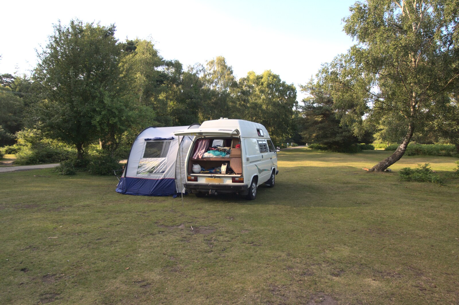 The van at Roundhill Campsite in the New Forest from A Camper Van Odyssey: Oxford, Salisbury, New Forest and Barton-on-Sea - 19th June 2011