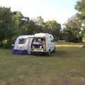 The van at Roundhill Campsite in the New Forest, A Camper Van Odyssey: Oxford, Salisbury, New Forest and Barton-on-Sea - 19th June 2011