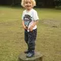 Fred on a tree stump, A Camper Van Odyssey: Oxford, Salisbury, New Forest and Barton-on-Sea - 19th June 2011