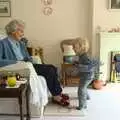 Fred runs up to his great-grandmother, A Camper Van Odyssey: Oxford, Salisbury, New Forest and Barton-on-Sea - 19th June 2011