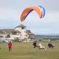 A parasailer lands on the clifftop, A Camper Van Odyssey: Oxford, Salisbury, New Forest and Barton-on-Sea - 19th June 2011