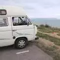 The Van looks out to sea, A Camper Van Odyssey: Oxford, Salisbury, New Forest and Barton-on-Sea - 19th June 2011