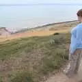 Isobel looks down to the sea, A Camper Van Odyssey: Oxford, Salisbury, New Forest and Barton-on-Sea - 19th June 2011