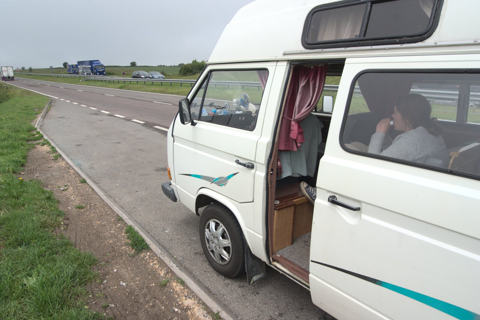 We stop off in a layby on the A35 from A Camper Van Odyssey: Charmouth, Plymouth, Dartmoor and Bath - 20th June 2011