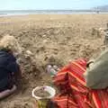 Fred digs around on the beach, A Camper Van Odyssey: Charmouth, Plymouth, Dartmoor and Bath - 20th June 2011