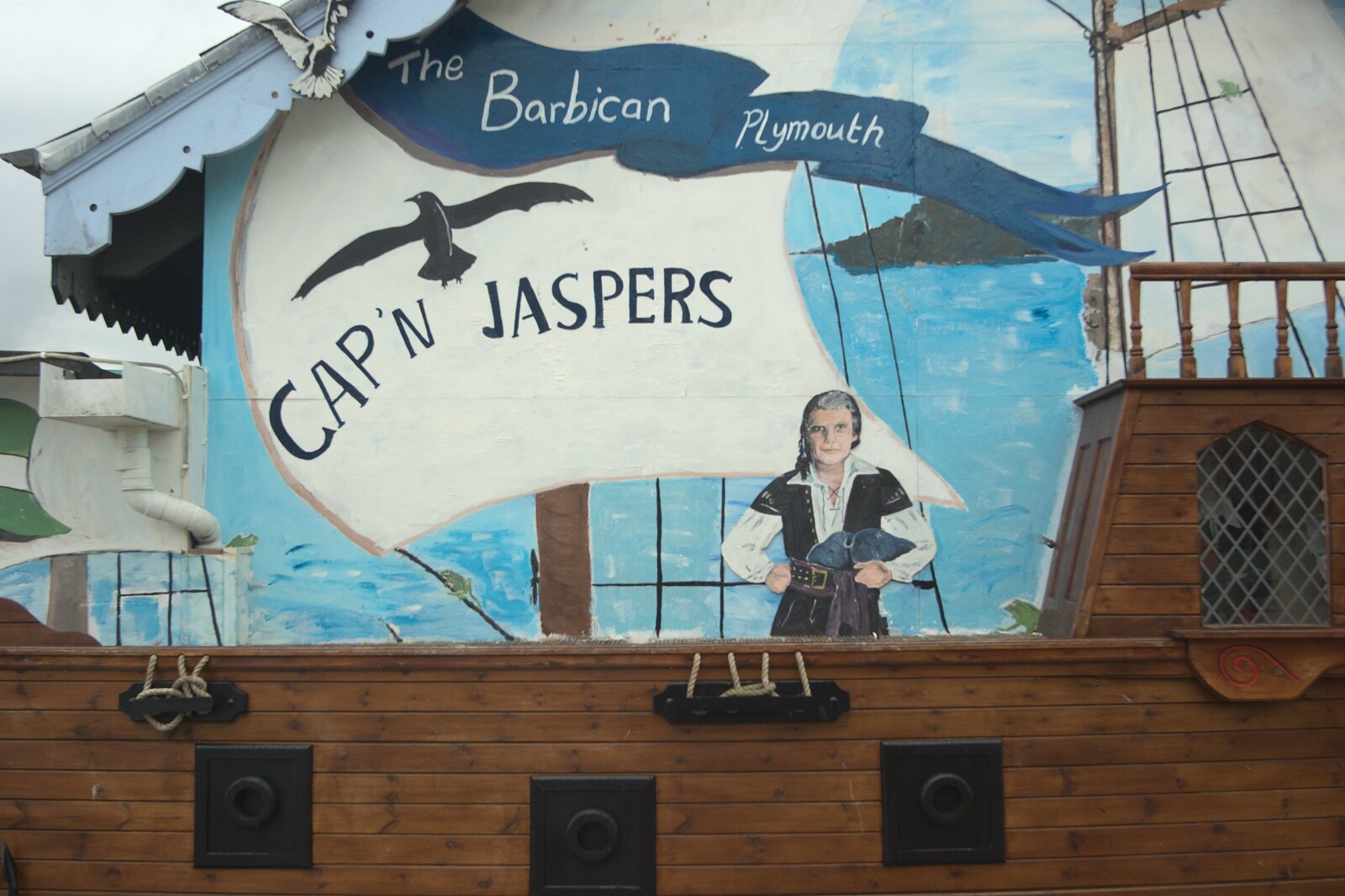 A mural of the late John Dudley on the Barbican from A Camper Van Odyssey: Charmouth, Plymouth, Dartmoor and Bath - 20th June 2011