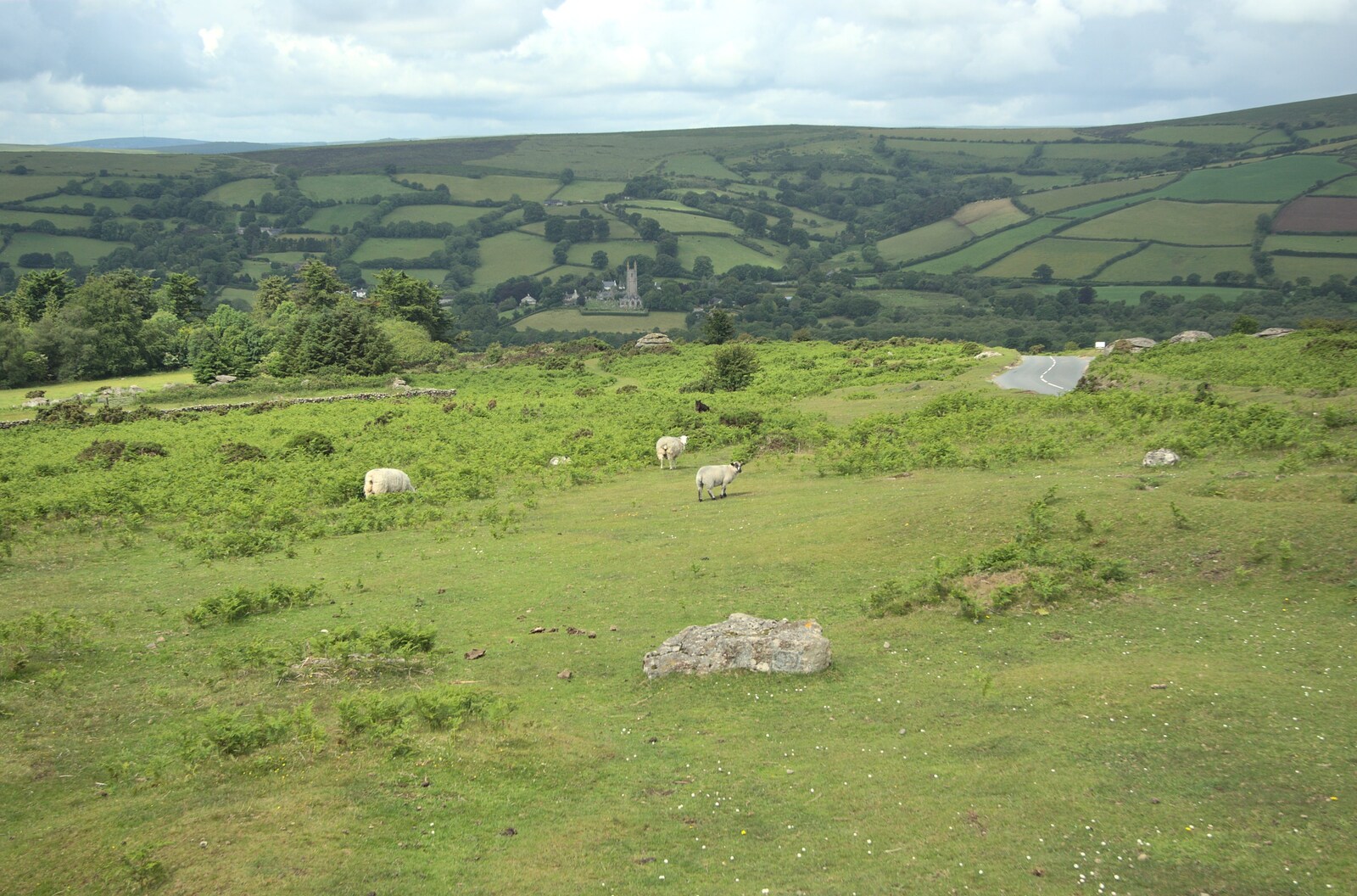 Looking back down at Widdecombe from A Camper Van Odyssey: Charmouth, Plymouth, Dartmoor and Bath - 20th June 2011