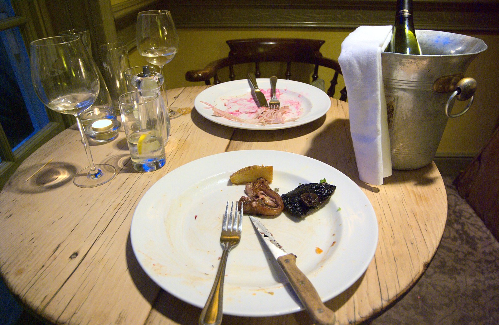 The remains of our tasty dinner from The First Anniversary, Southwold, Suffolk - 3rd July 2011
