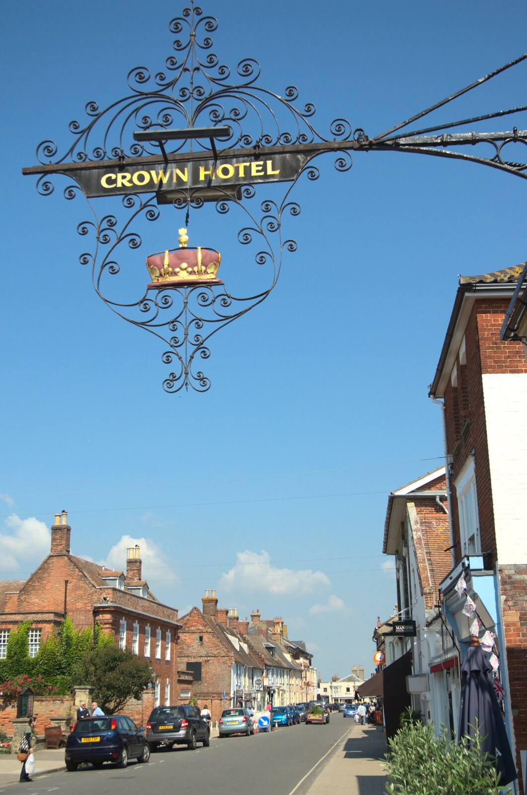 The High Street, and the Crown Hotel's sign from The First Anniversary, Southwold, Suffolk - 3rd July 2011