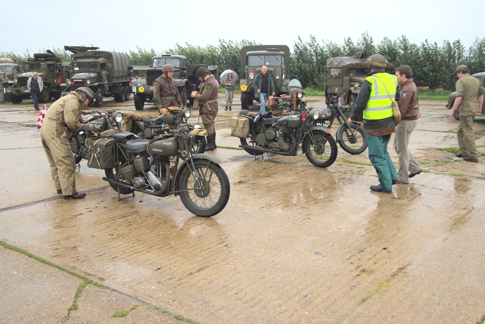 More vintage WWII motorobikes from Clive's Military Vehicle Convoy, Brome Aerodrome, Suffolk - 16th July 2011