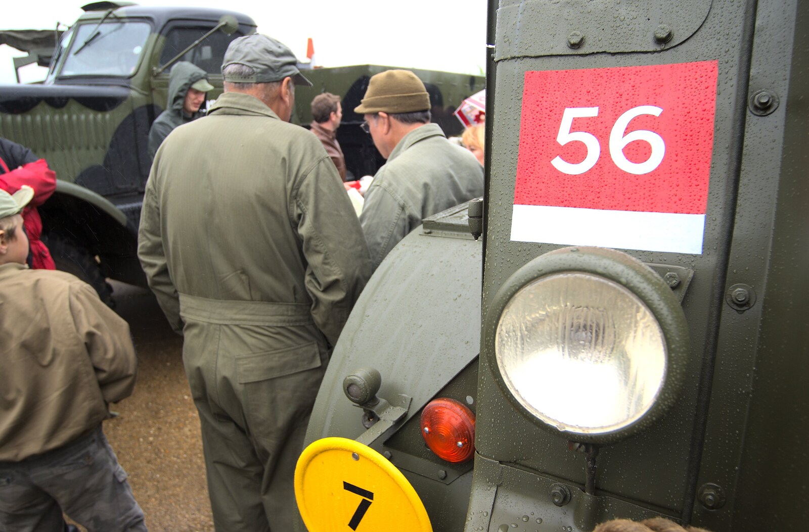 Headlight close-up as Clive gathers the troops from Clive's Military Vehicle Convoy, Brome Aerodrome, Suffolk - 16th July 2011