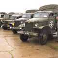 Trucks all lined up, Clive's Military Vehicle Convoy, Brome Aerodrome, Suffolk - 16th July 2011