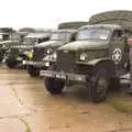 Trucks all lined up, Clive's Military Vehicle Convoy, Brome Aerodrome, Suffolk - 16th July 2011