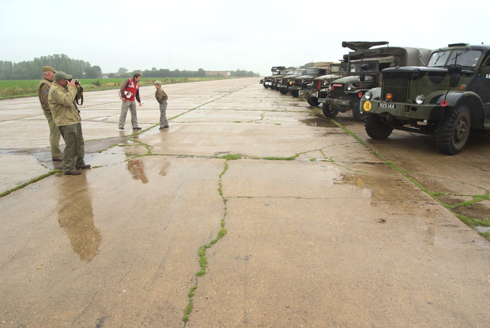 The wet runway from Clive's Military Vehicle Convoy, Brome Aerodrome, Suffolk - 16th July 2011