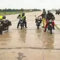 The bikes fire up, Clive's Military Vehicle Convoy, Brome Aerodrome, Suffolk - 16th July 2011