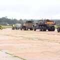 The convoy leaves the airfield, Clive's Military Vehicle Convoy, Brome Aerodrome, Suffolk - 16th July 2011
