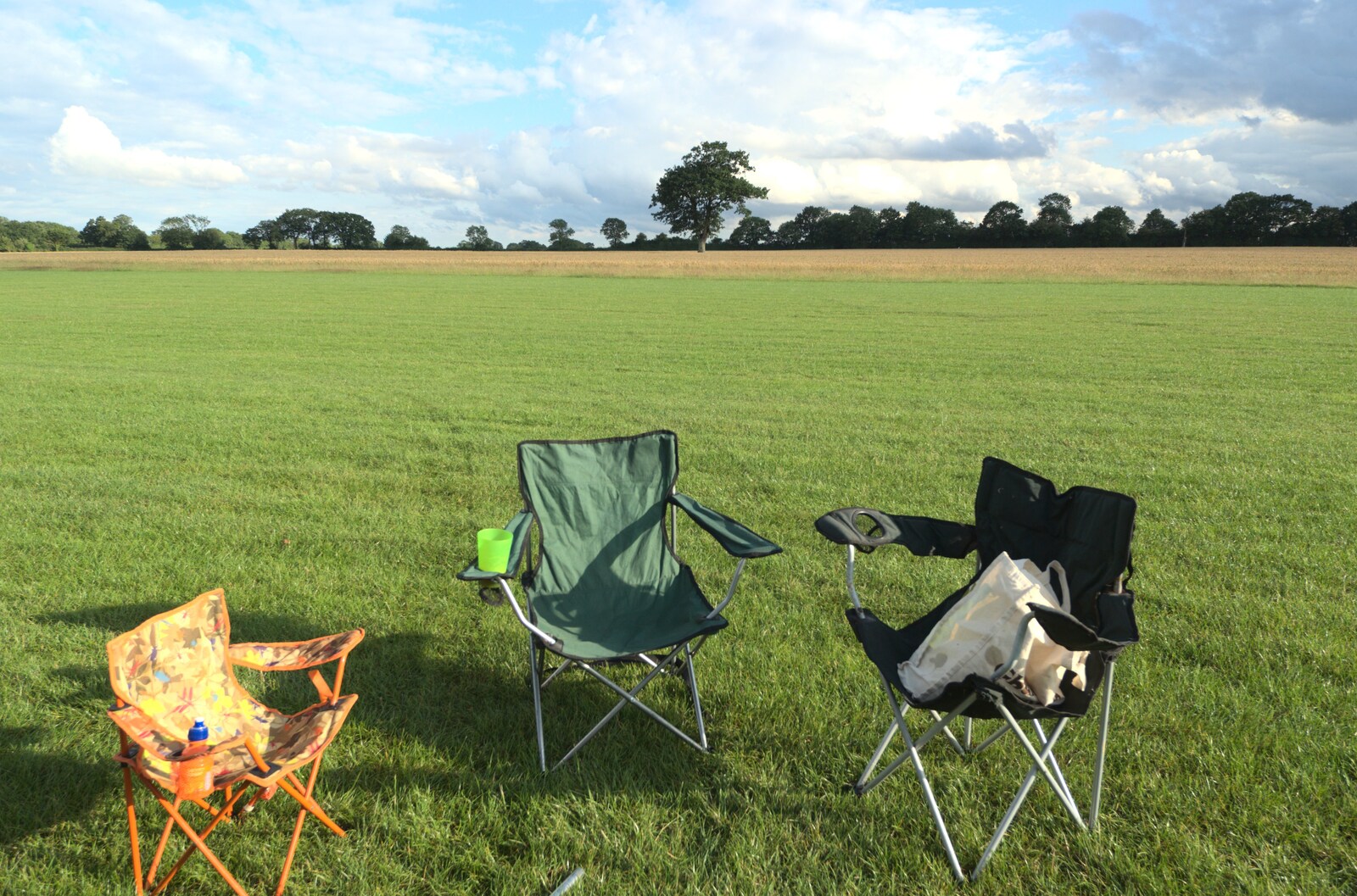 Camp-chairs on the runway from Maurice's Mustang Hangar Dance, Hardwick Airfield, Norfolk - 16th July 2011
