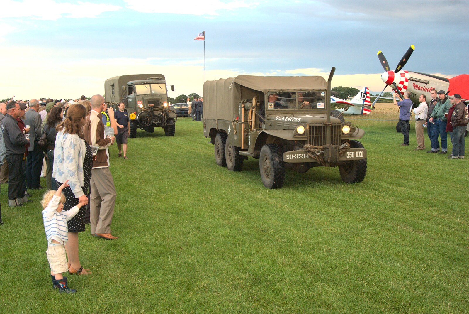 Some Army trucks appear from Maurice's Mustang Hangar Dance, Hardwick Airfield, Norfolk - 16th July 2011