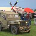 A Jeep trundles in front of Marinell, Maurice's Mustang Hangar Dance, Hardwick Airfield, Norfolk - 16th July 2011