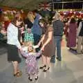 Isobel, Amelia, Suzanne and Fred dance around, Maurice's Mustang Hangar Dance, Hardwick Airfield, Norfolk - 16th July 2011