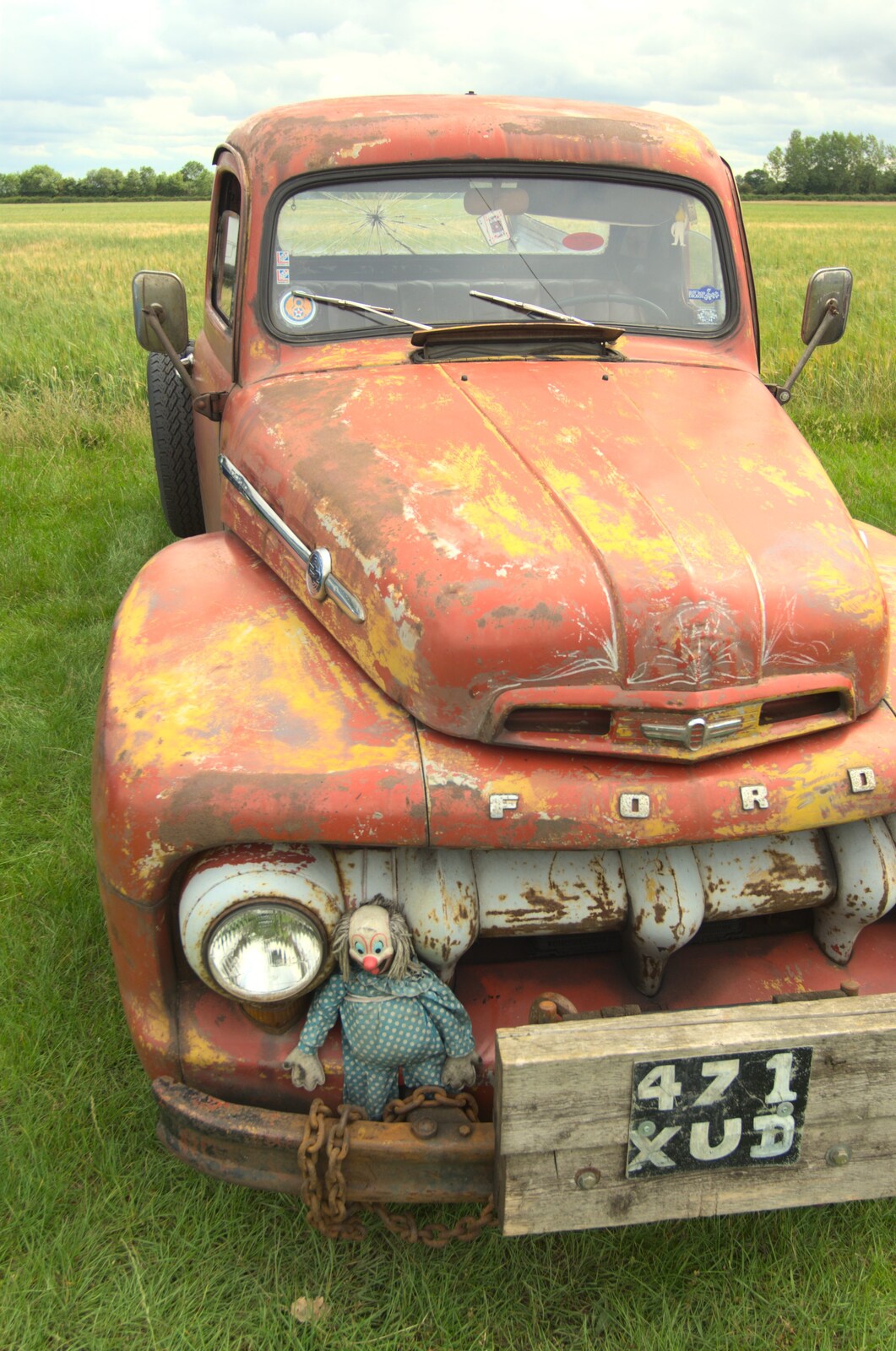 A horror-film-inspired Ford pick-up truck from Maurice's Mustang Hangar Dance, Hardwick Airfield, Norfolk - 16th July 2011