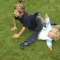 Max and Fred pile around on the grass, Maurice's Mustang Hangar Dance, Hardwick Airfield, Norfolk - 16th July 2011