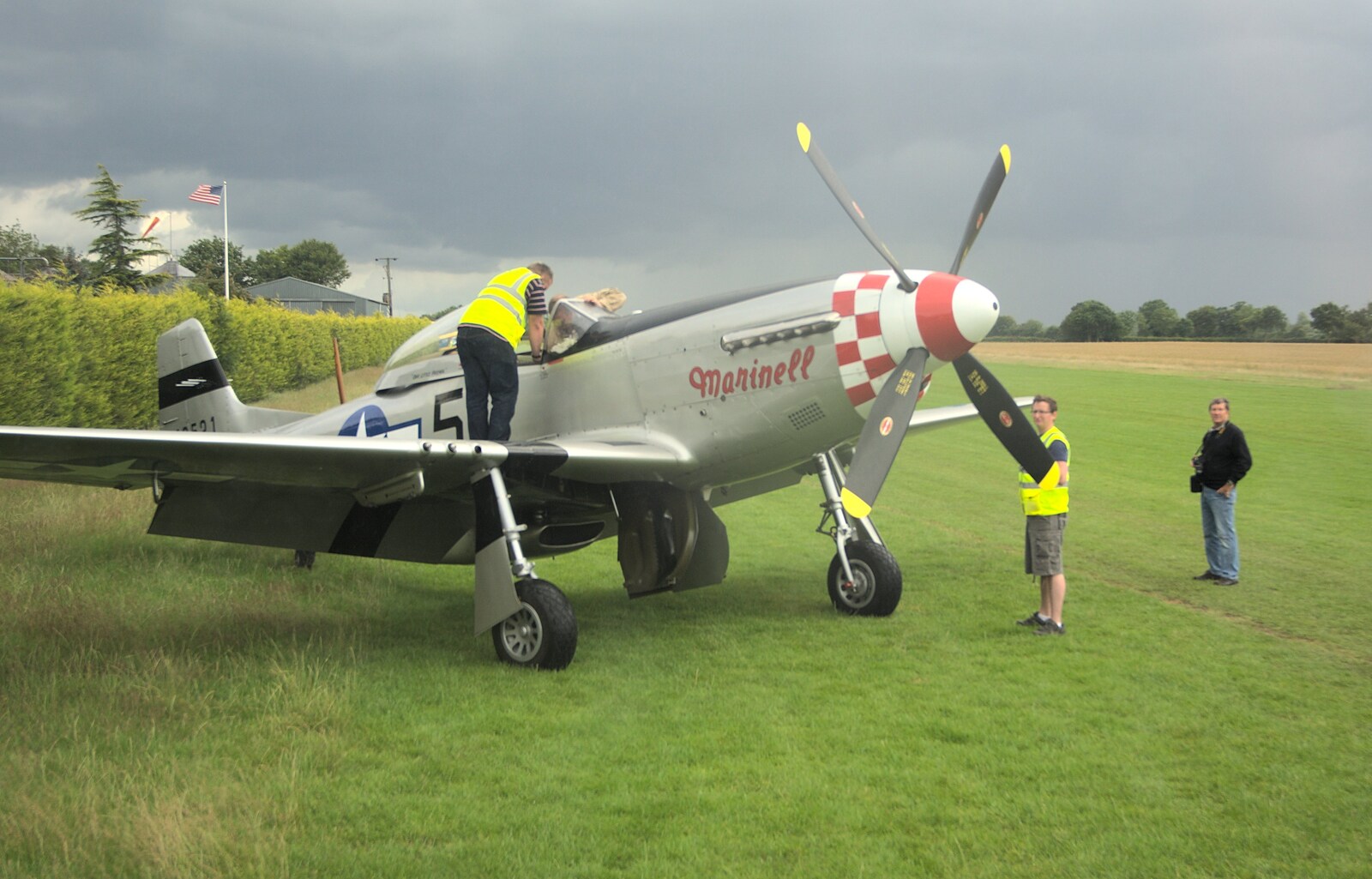 Meanwhile, Marinell loads up from Nosher Flies in a P-51D Mustang, Hardwick Airfield, Norfolk (and the Whole of Suffolk) - 17th July 2011