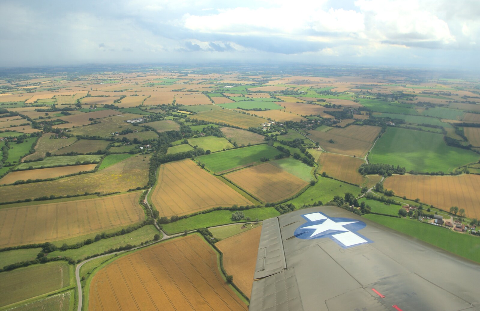 A view of the Norfolk/Suffolk borders from Nosher Flies in a P-51D Mustang, Hardwick Airfield, Norfolk (and the Whole of Suffolk) - 17th July 2011
