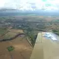 Flying past Stowmarket, Nosher Flies in a P-51D Mustang, Hardwick Airfield, Norfolk (and the Whole of Suffolk) - 17th July 2011