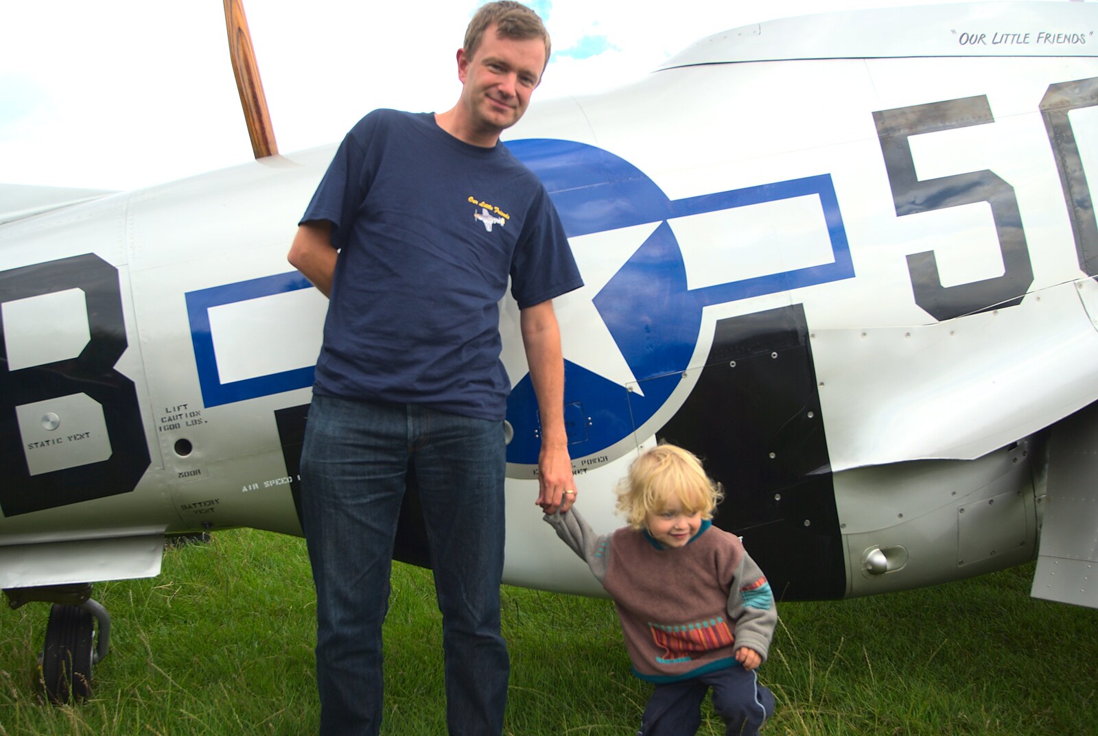 Nosher and Fred, just before The Boy escapes from Nosher Flies in a P-51D Mustang, Hardwick Airfield, Norfolk (and the Whole of Suffolk) - 17th July 2011