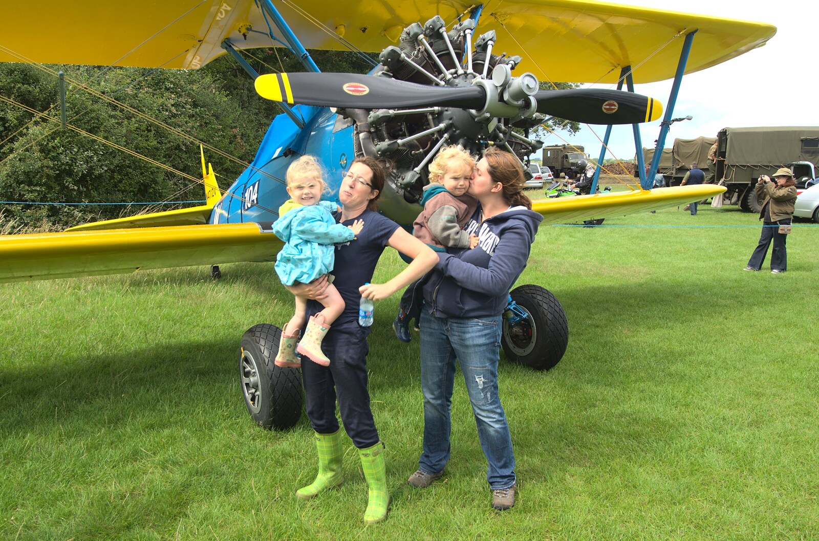 Amelia, Suzanne, Fred and Isobel from Nosher Flies in a P-51D Mustang, Hardwick Airfield, Norfolk (and the Whole of Suffolk) - 17th July 2011