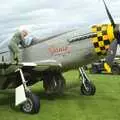 Dave secures the cockpit, Nosher Flies in a P-51D Mustang, Hardwick Airfield, Norfolk (and the Whole of Suffolk) - 17th July 2011