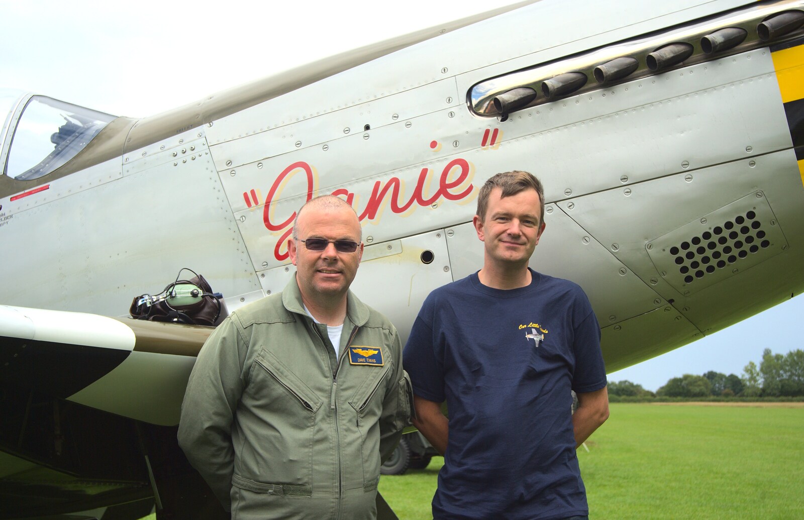 Dave and Nosher and the cliché photo from Nosher Flies in a P-51D Mustang, Hardwick Airfield, Norfolk (and the Whole of Suffolk) - 17th July 2011