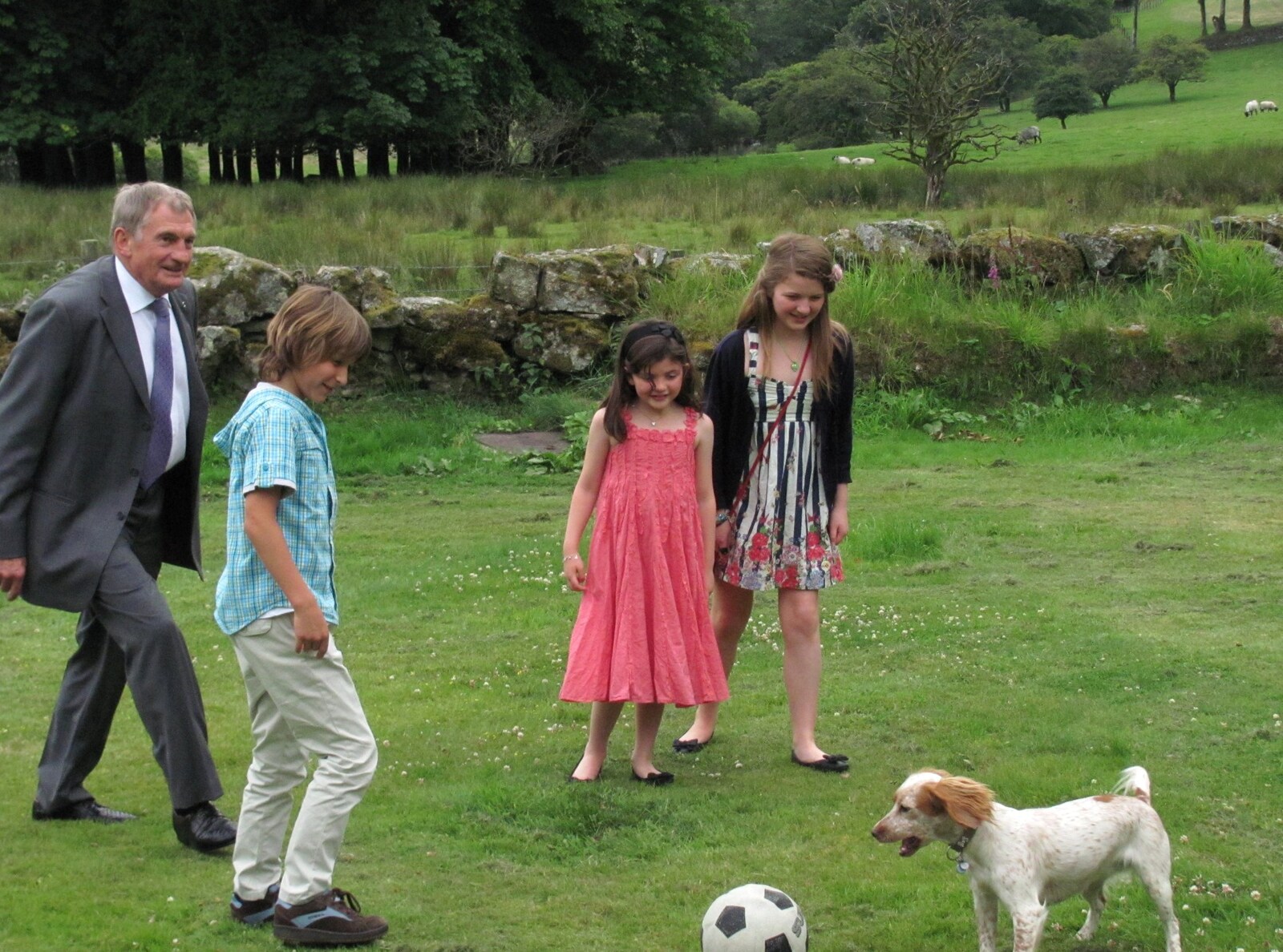 A dog gets involved from Mike's Memorial, Prince Hall Hotel, Two Bridges, Dartmoor - 12th July 2011