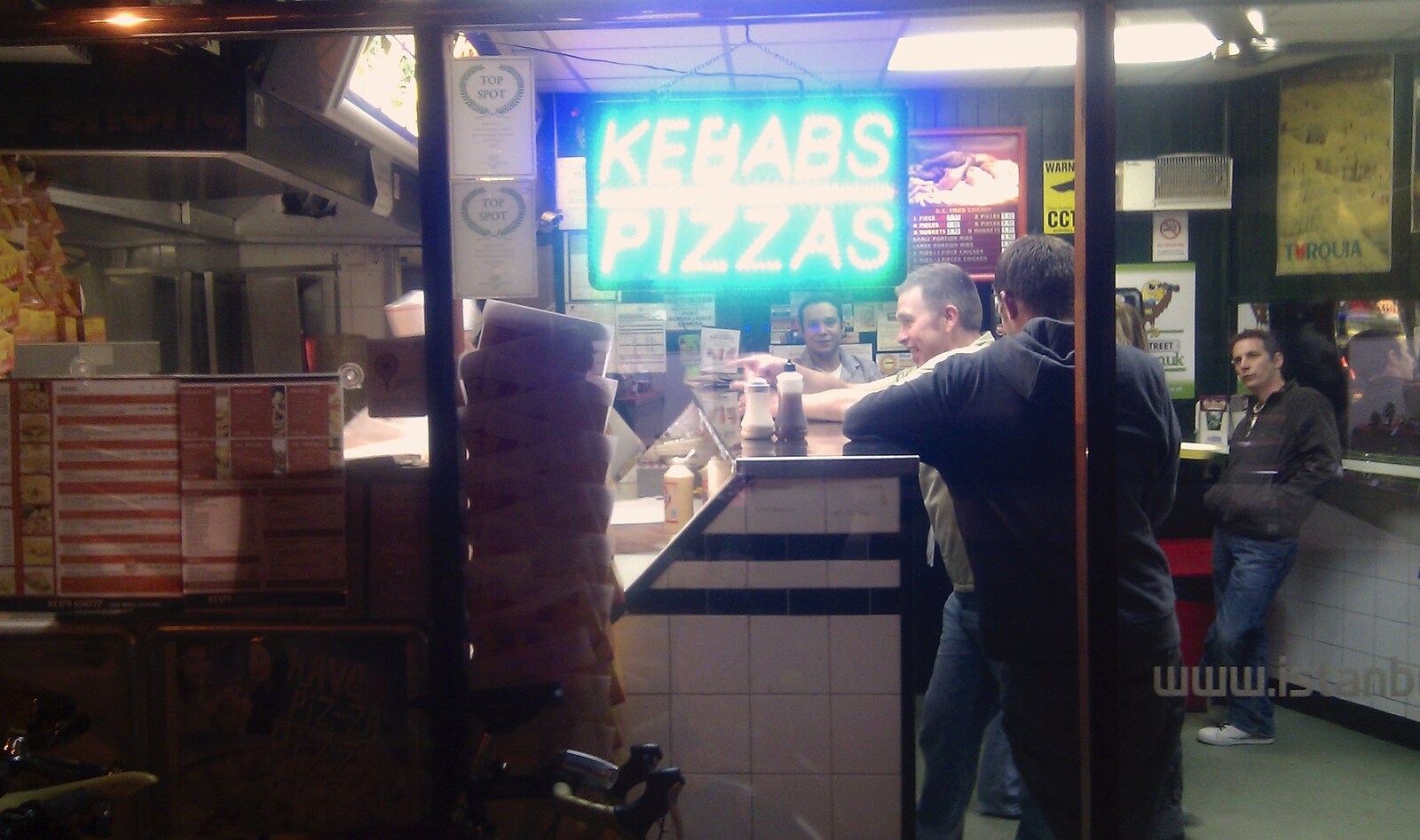 Marc and Phil queue up for a late-night snack from On the Rails, and a Kebab, Stratford and Diss, Norfolk - 31st July 2011