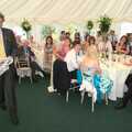 Rob roams around doing his speech, Rob and Wilma's Wedding, Thornham and Thrandeston, Suffolk - 6th August 2011