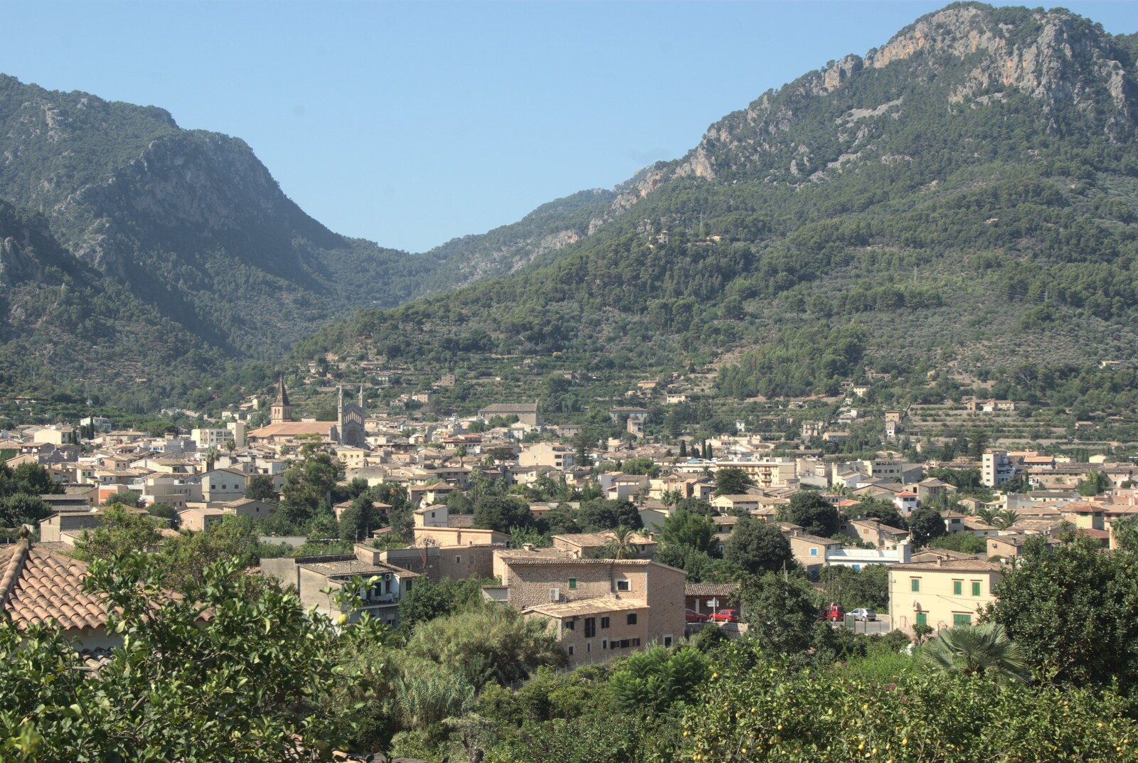 The view of Soller from up in the hills from A Tram Trip to Port Soller, Mallorca - 18th August 2011