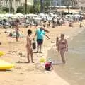 Evelyn, Fred and Isobel on the beach, A Tram Trip to Port Soller, Mallorca - 18th August 2011