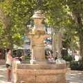 Fred splashes in the town fountain, A Tram Trip to Port Soller, Mallorca - 18th August 2011