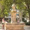 Fred splashes in the town fountain, A Tram Trip to Port Soller, Mallorca - 18th August 2011