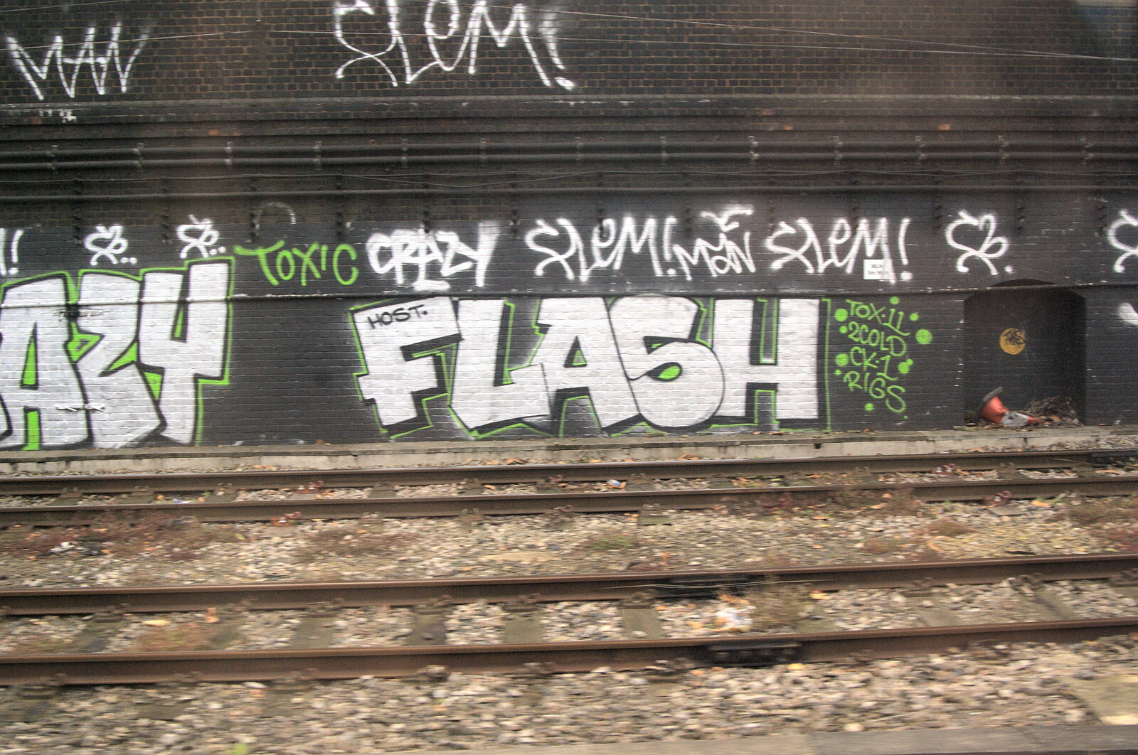 Flash graffiti on the trackside from Phil and Tania's Wedding, Short Hills, New Jersey, USA - 20th August 2011