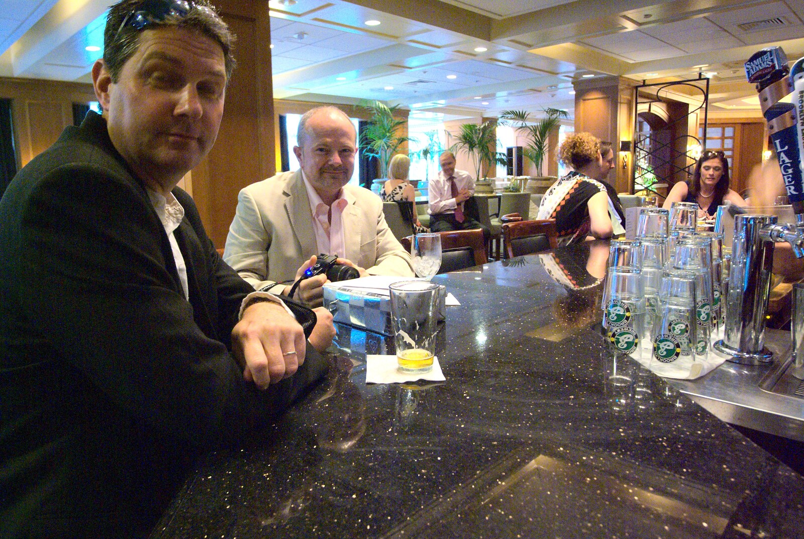 Sean and Hamish in the bar at Short Hills Hilton from Phil and Tania's Wedding, Short Hills, New Jersey, USA - 20th August 2011