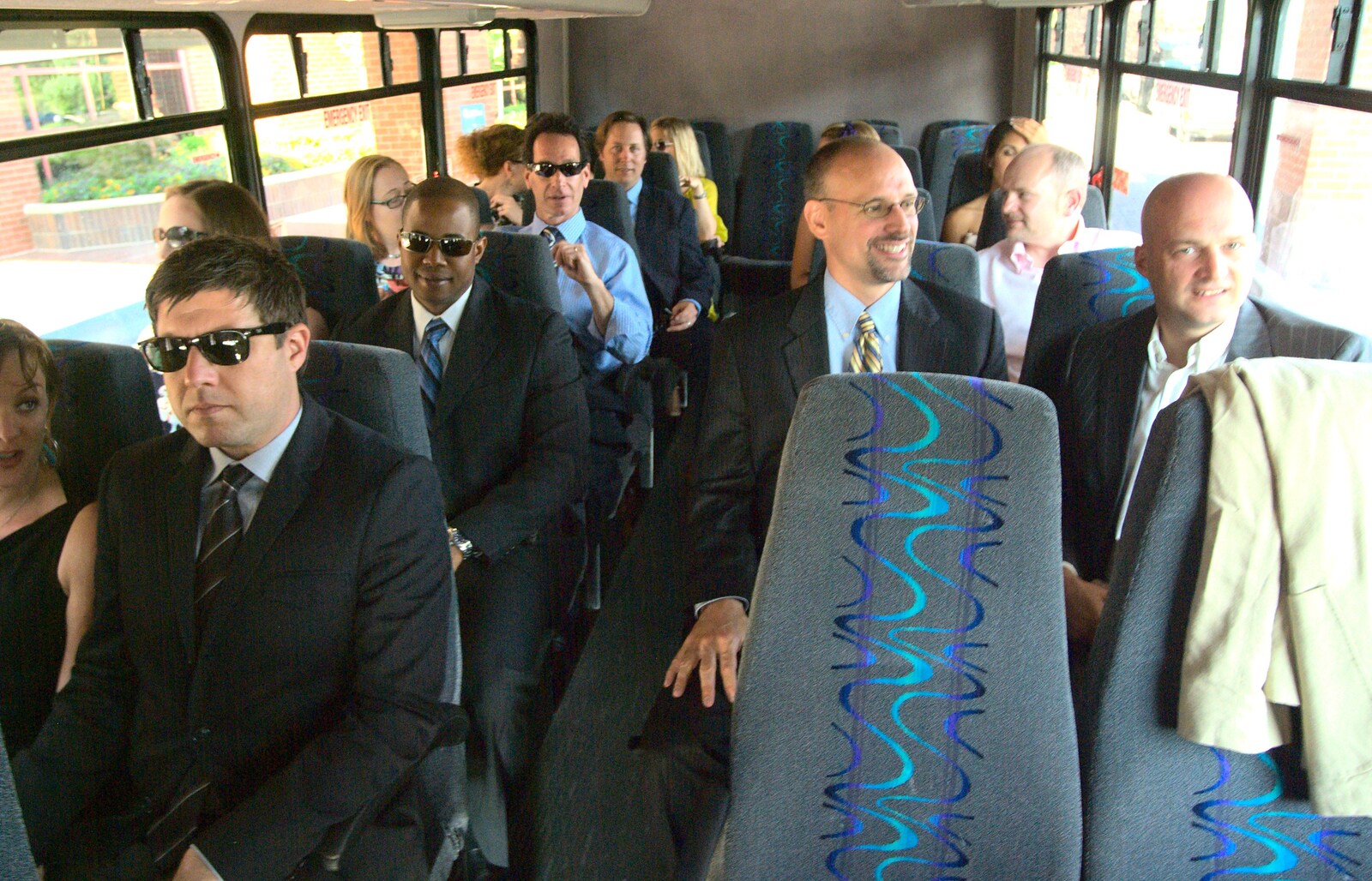 On the bus from Phil and Tania's Wedding, Short Hills, New Jersey, USA - 20th August 2011